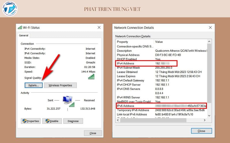 Địa chỉ IP của máy tính